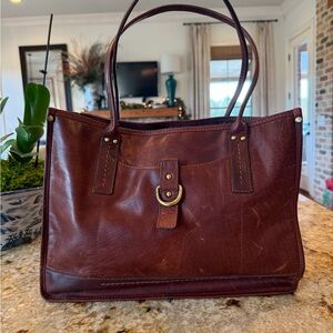 Diba True Brown Leather Tote Bag